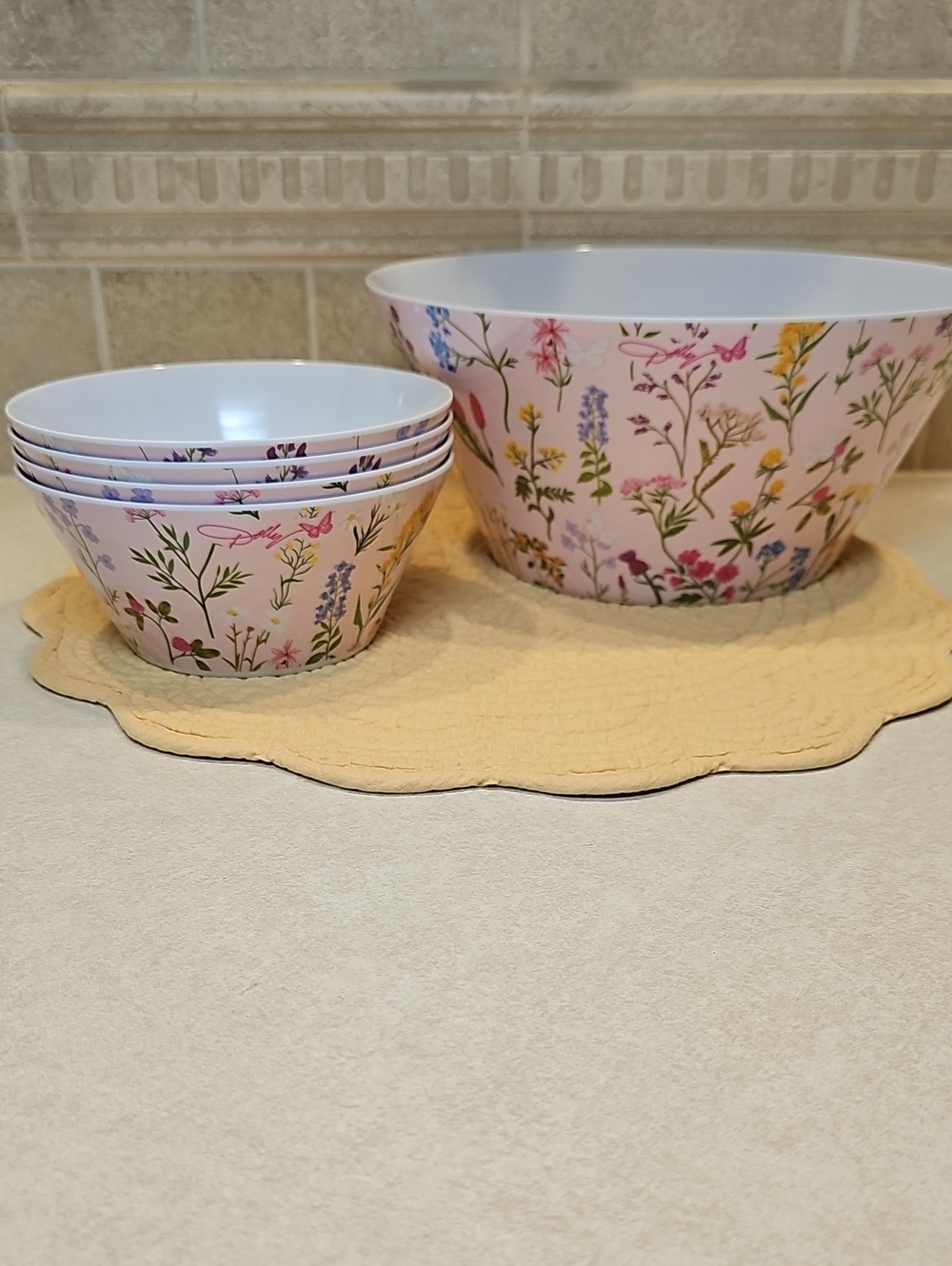 Dolly Parton Spring Wildflower Set Of 5 Melamine Bowls
